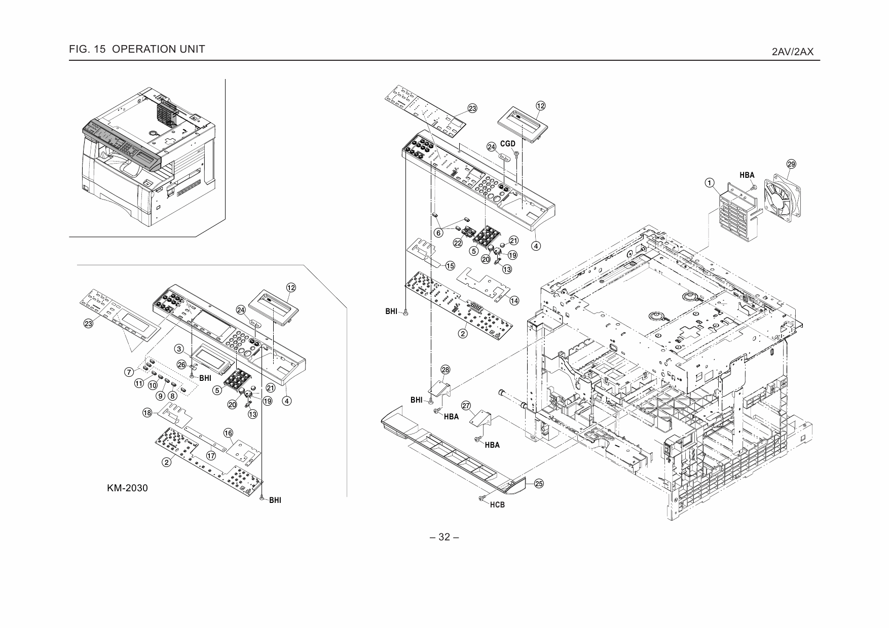KYOCERA Copier KM-1530 2030 Parts Manual-2